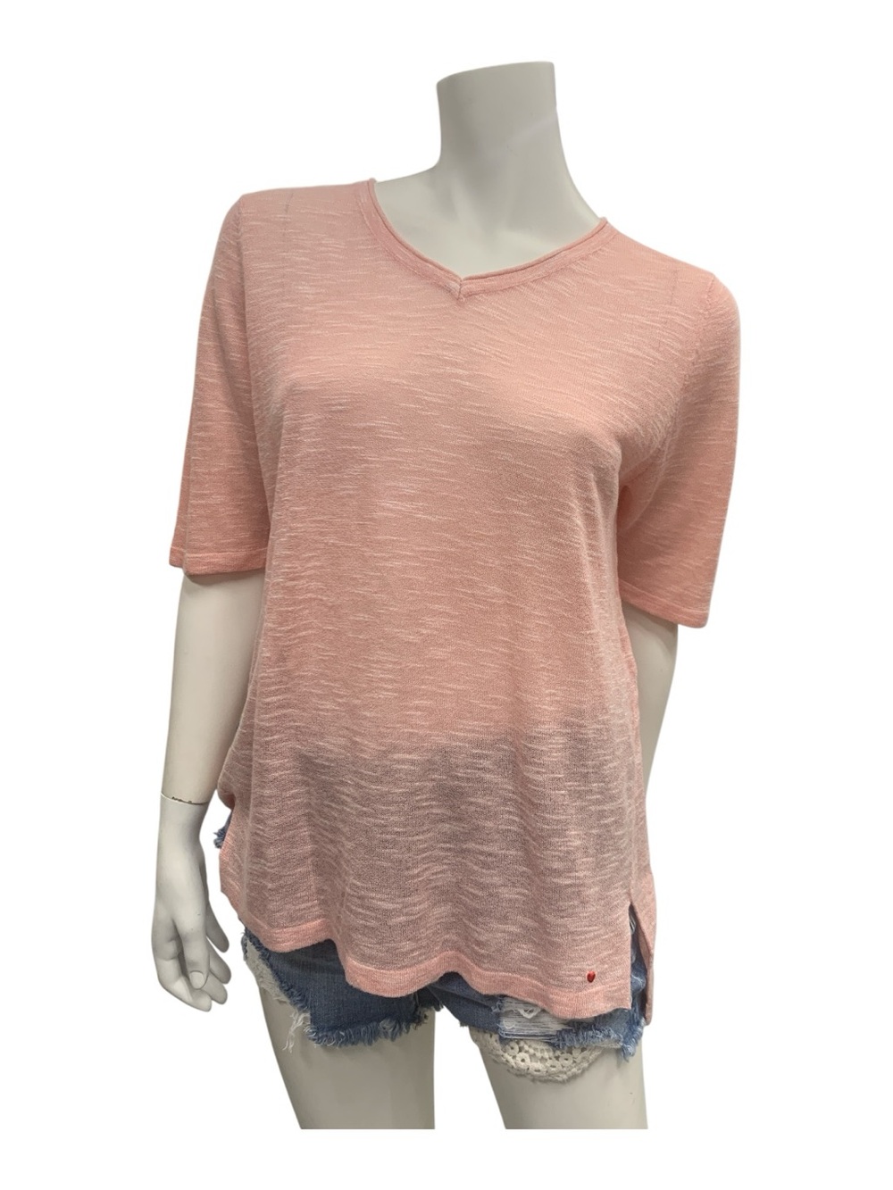 Elle Pink Short Sleeve V-Neck Tee